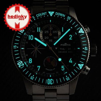 Fortis Novonaut N-42 Automatic Chronograph Amadee-24 F2040016 Limited Edition 100pcs (+ pasek zamienny)