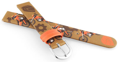 Pasek z eco-skóry JVD RJ7233.2 14mm, brązowy, dziecięcy