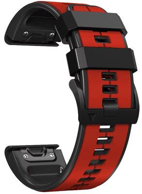 Silikonowy pasek Ricardo 26mm (pro Garmin Fenix 8/7X/6X (51mm), Tactix aj.), czerwony V2, QuickFit