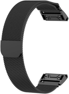 Stalowa bransoleta Ricardo 20mm (pro Garmin Fenix 8/7S/6S (43mm), aj.), czarny V2, QuickFit
