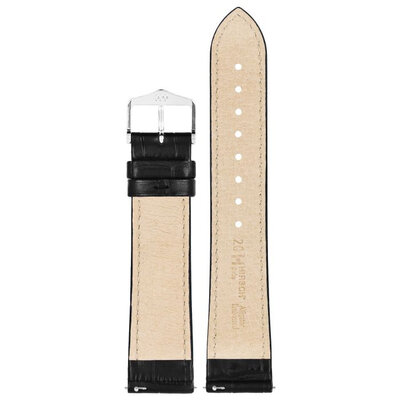 Skórzany pasek Hirsch Duke S 01028350-2, czarny, skóra cielęca, długość S, Quick Release