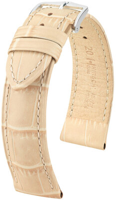 Skórzany pasek Hirsch Duke 01028190NQ-2, beżowy, skóra cielęca