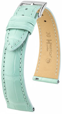 Skórzany pasek Hirsch London 04207181-2, niebieski, skóra aligatora, Quick Release