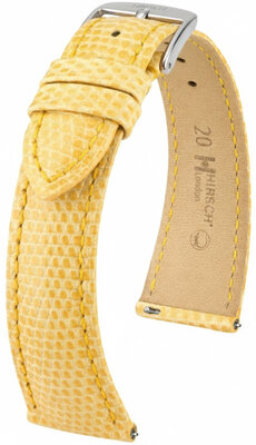 Skórzany pasek Hirsch London 04266173-2, żółty, skóra jaszczurki, Quick Release