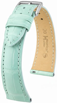 Skórzany pasek Hirsch London L 04307081-2, niebieski, skóra aligatora, długość L, Quick Release