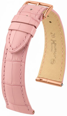 Skórzany pasek Hirsch London L 04207022-7, pomarańczowy, skóra aligatora, długość L, Quick Release