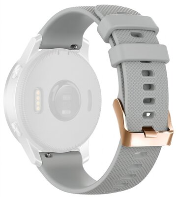 Silikonowy pasek Ricardo 18mm (pro Garmin Venu 2S/3S, Vívoactive 4S, Forerunner 265S, Venu 4 (41mm) aj.), szary V2, Quick Release