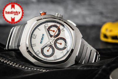 Robot Robotic One Silver 2501ST01 Automatic Chronograph (+ zamienny pasek)