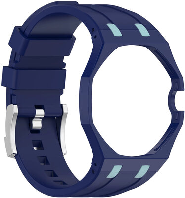 pasek silikonowy Ricardo Pinzolo (do Swatch Royal Pop), Blue, z etui, koronka na 3h