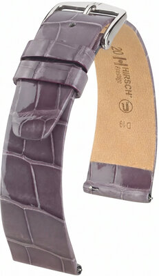 Pasek skórzany Hirsch Prestige L 02207012-2, fioletowy, skóra aligatora, długość L, Quick Release