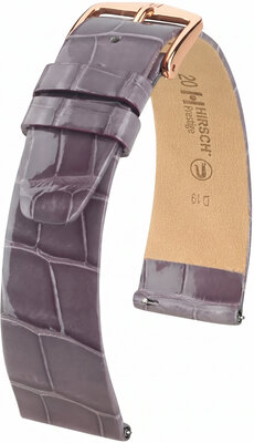 Pasek skórzany Hirsch Prestige L 02207012-7, fioletowy, skóra aligatora, długość L, Quick Release