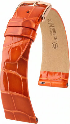 Pasek skórzany Hirsch Prestige L 02207077-7, pomarańczowy, skóra aligatora, długość L, Quick Release