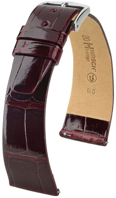 Skórzany pasek Hirsch Prestige 02207160-2, czerwony, skóra aligatora, Quick Release