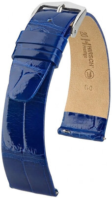 Skórzany pasek Hirsch Prestige 02207182-2, niebieski, skóra aligatora, Quick Release