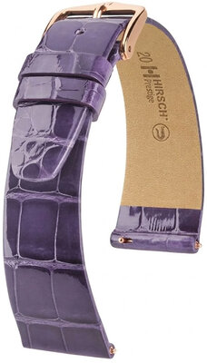 Skórzany pasek Hirsch Prestige 02207184-7, fioletowy, skóra aligatora, Quick Release