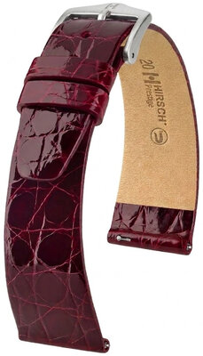 Skórzany pasek Hirsch Prestige 02208160-2, czerwony, skóra krokodyla, Quick Release