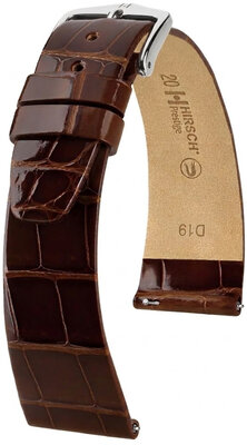 Skórzany pasek Hirsch Prestige 02307110-2, brązowy, skóra aligatora, Quick Release