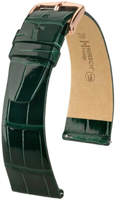 Skórzany pasek Hirsch Prestige 02307141-7, zielony, skóra aligatora, Quick Release