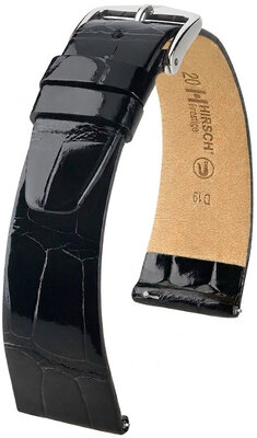 Skórzany pasek Hirsch Prestige 02307150-2, czarny, skóra aligatora, Quick Release