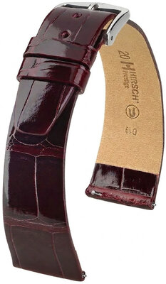 Skórzany pasek Hirsch Prestige 02307160-2, czerwony, skóra aligatora, Quick Release