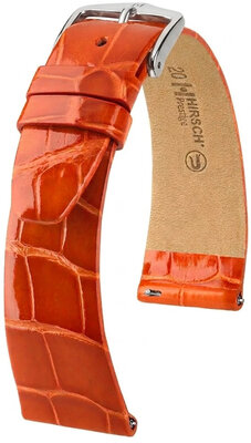 Skórzany pasek Hirsch Prestige 02307177-2, pomarańczowy, skóra aligatora, Quick Release