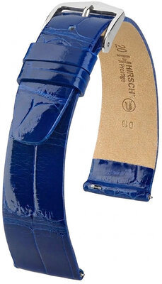 Skórzany pasek Hirsch Prestige 02307182-2, niebieski, skóra aligatora, Quick Release