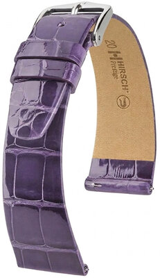 Skórzany pasek Hirsch Prestige 02307184-2, fioletowy, skóra aligatora, Quick Release
