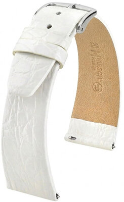 Skórzany pasek Hirsch Prestige 02308100-2, biały, skóra krokodyla, Quick Release