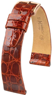 Skórzany pasek Hirsch Prestige 02308170-7, brązowy, skóra krokodyla, Quick Release