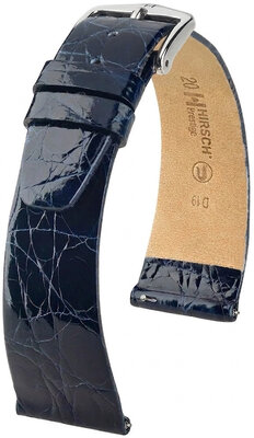 Skórzany pasek Hirsch Prestige 02308180-2, niebieski, skóra krokodyla, Quick Release