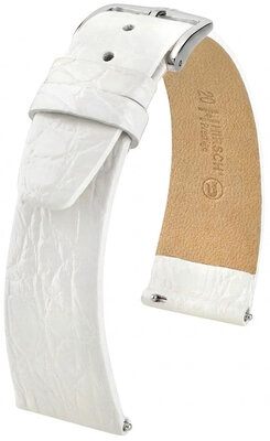 Pasek skórzany Hirsch Prestige L 02208000-2, biały, skóra krokodyla, długość L, Quick Release