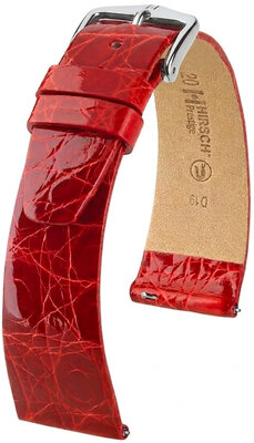 Pasek skórzany Hirsch Prestige L 02208020-2, czerwony, skóra krokodyla, długość L, Quick Release