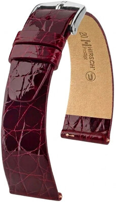Pasek skórzany Hirsch Prestige L 02208060-2, czerwony, skóra krokodyla, długość L, Quick Release