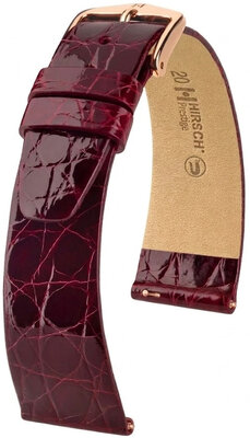 Pasek skórzany Hirsch Prestige L 02208060-7, czerwony, skóra krokodyla, długość L, Quick Release
