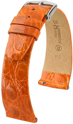 Pasek skórzany Hirsch Prestige L 02208076-2, pomarańczowy, skóra krokodyla, długość L, Quick Release