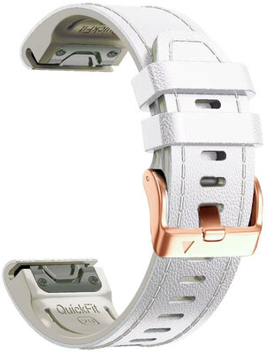 pasek skórzany Ricardo Sansicario 20mm, White, QuickFit