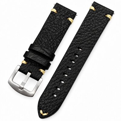 Skórzany pasek Ricardo Crema premium, Black, Quick Release