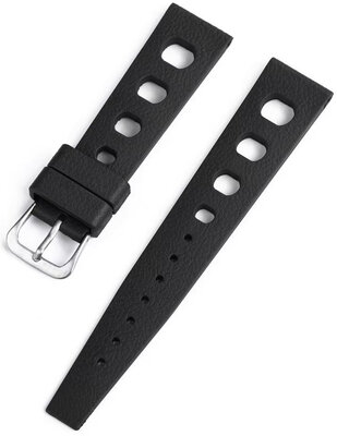 Gumowy pasek Ricardo Riva premium 20mm, Black, Quick Release