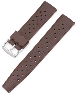 Gumowy pasek Ricardo Salerno premium 20mm, Brown, Quick Release