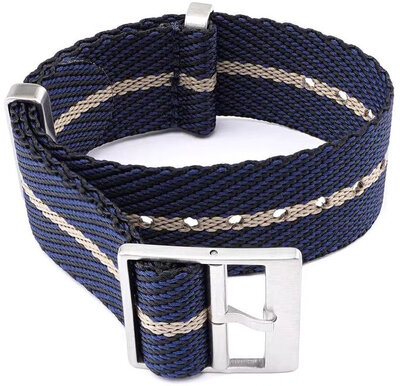 Pasek tekstylny Ricardo Mantova premium, Blue/Beige, NATO