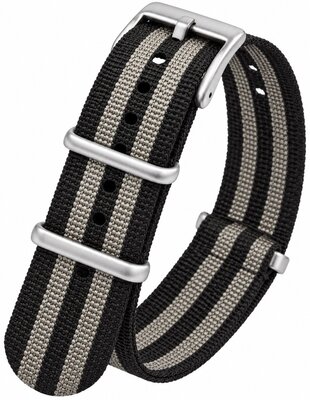 Pasek tekstylny Ricardo Ravenna premium, Black/Gray, NATO