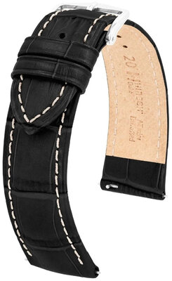 Pasek skórzany Hirsch Duke L 01028051-2, czarny, skóra cielęca, długość L, Quick Release