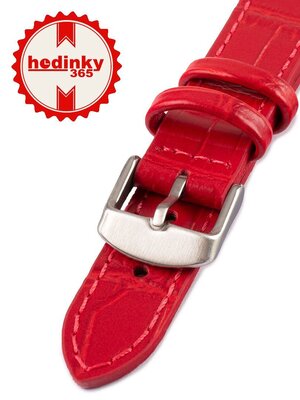 Unisex skórzany czerwony pasek do zegarka W-140-E