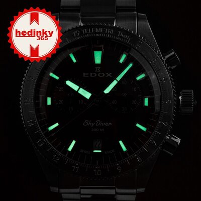 Edox SkyDiver Chronograph Quartz 10116-3-buidn Limited Edition 1000pcs ( + zamienny pasek )