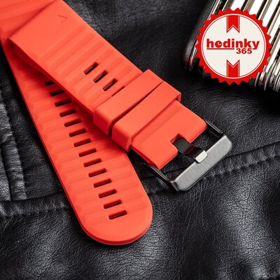 Pasek silikonowy Ricardo 26mm (do Garmin Fenix 8/7X/6X (51mm), Tactix i inne), czerwony V1, QuickFit