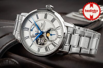 Orient Star Classic M45 F7 Moon Phase Open Heart Automatic RE-BT0005S00B (+ zamienny pasek)