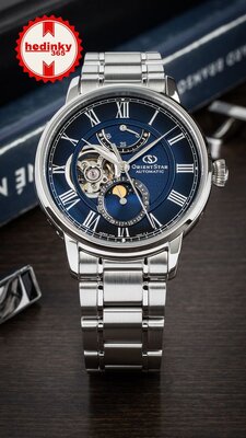 Orient Star Classic M45 F7 Moon Phase Open Heart Automatic RE-BT0006L00B (+ zamienny pasek)