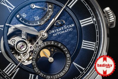 Orient Star Classic M45 F7 Moon Phase Open Heart Automatic RE-BT0006L00B (+ zamienny pasek)